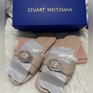 Stuart Weitzman Crytal Buckle Slide